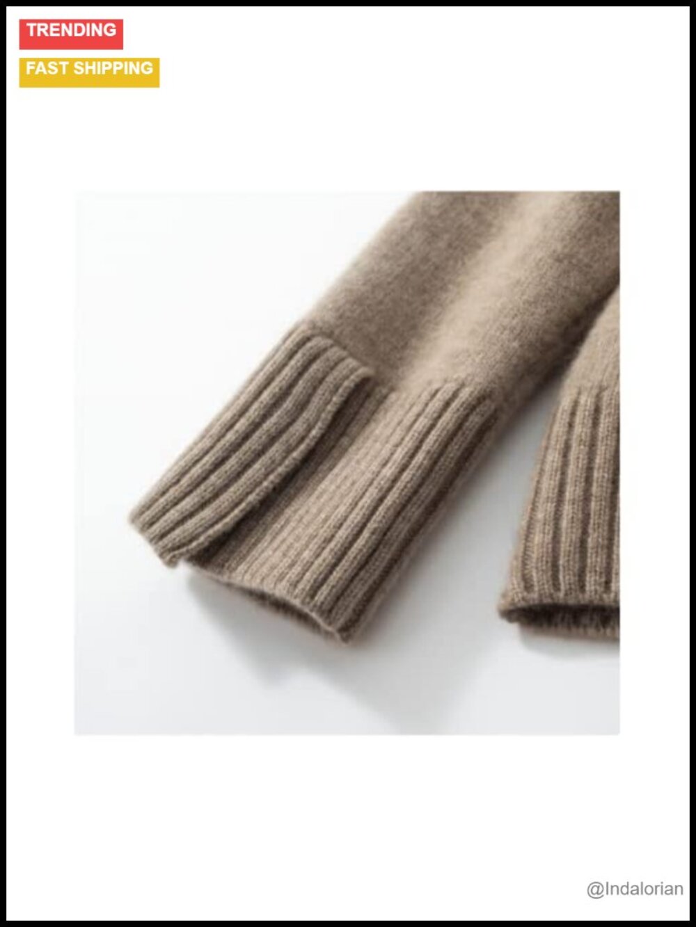 Cashmere Wool Blend Turtleneck Long Sleeve Pullover Sweater - Picture 4 of 5